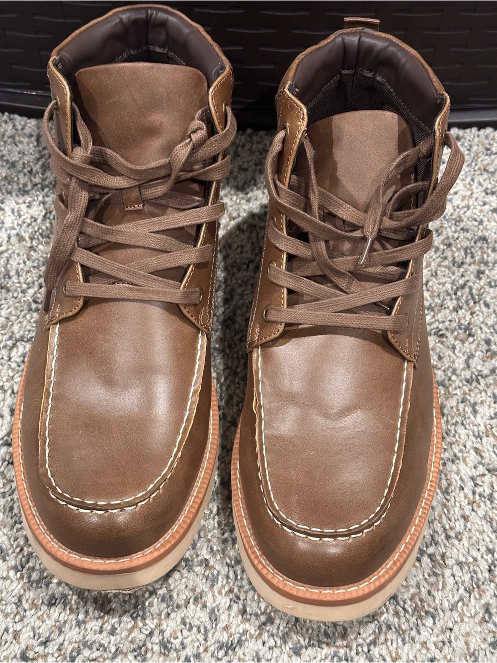 Mutual Weave Men’s Brown Moc Toe Chukka Boots Size 11 Casual Lace Up